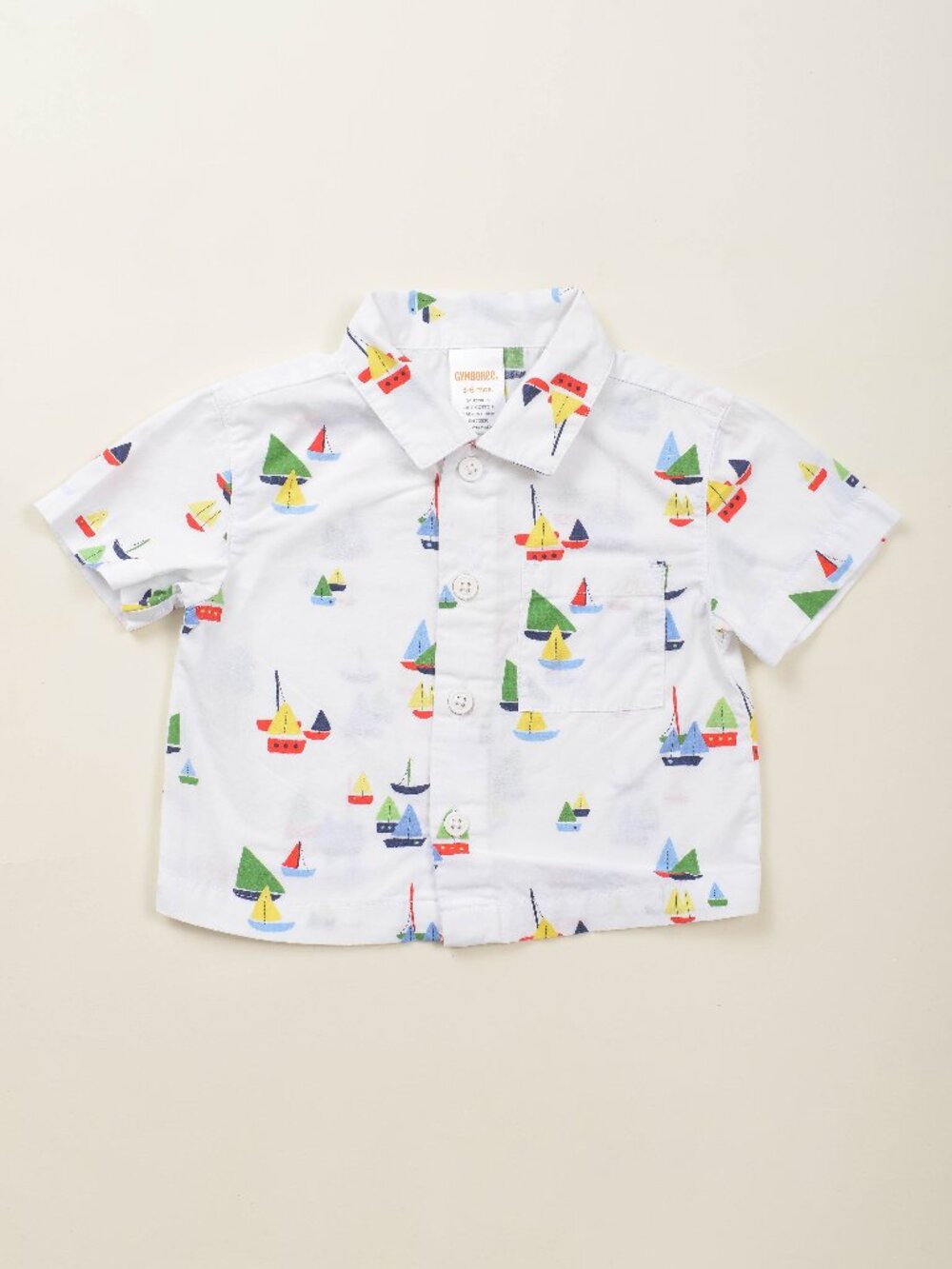 Gymboree Sailboat Print Nautical Cotton Button Down Shirt Baby Boy 3 - 6 month